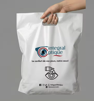 Sac de shopping en plastique découpé personnalisé avec logo imprimé personnalisé, merci, HDPE, avec poignée