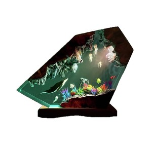 Lámpara de Resina para Dropshipping, Adorno Artístico, 10 Lámparas de Resina con Forma de Ballena Columna y Medusa, Modelo 3D, Luz Nocturna Regulable RGB - Product Image 1