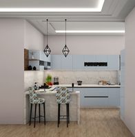 Conception de petite cuisine moderne Ensemble de meubles de placard de cuisine complet Ensemble d'armoires de cuisine sans poignée en forme de U personnalisé pour usage domestique