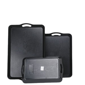 Plateau de service rectangulaire avec poignée, antidérapant, motif imitation bois, pour hôtel et restaurant - Product Image 3