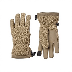 Full Finger Thermal Insulated Gloves Outdoor Winter Unisex <b>Hook</b> And Loop Closure Tan Polyester - Product Image 4
