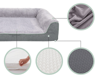 Canapé-lit orthopédique pour animaux de compagnie personnalisé avec mousse à mémoire de forme, anti-griffures et anti-morsures, housse lavable, idéal pour les chiens âgés
