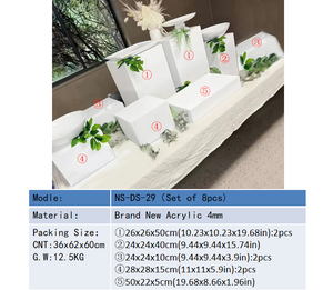 White Acrylic Buffet Food <strong>Display</strong> <strong>Stand</strong> for Wedding Party Catering Dessert <strong>Table</strong> <strong>Stands</strong> Acrylic Risers for Food <strong>Display</strong> - Product Image 5