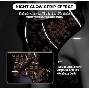 ヘンシャインファクロティ製呼吸自由ポリエステルメッシュブロウまたはジャカード織りカスタム3D花反射屋外犬用ハーネス - Product Image 5