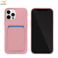Dompet ponsel pintar kartu kredit mudah terurai ramah lingkungan stik antihilang tempat kartu casing pelindung ponsel
