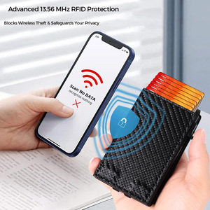 Portefeuille Pop-up Minimaliste Personnalisé avec Logo pour Hommes, Porte-cartes de Crédit en Aluminium Anti-RFID avec Pince à Billets, Étui de Poche Avant en Gros - Product Image 5
