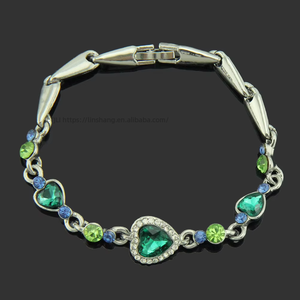 New Heart of the Ocean Love Heart Colored Rhinestone Ladies Girlfriend <b>Bracelet</b> - Product Image 4