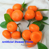Perlengkapan pesta dan acara buah palsu buatan, boneka jeruk jeruk Mandarin untuk dekorasi taman