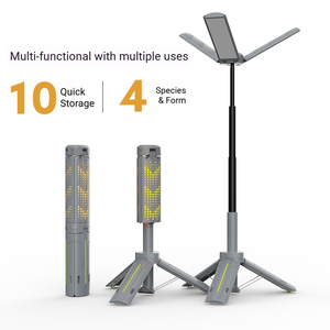 Nouvelle lampe de travail portable triple pour camping, pêche, lumière chaude, intensité réglable, rechargeable - Product Image 2