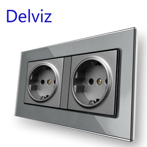 Delviz tomada elétrica, tomada elétrica europeia, ac 110v ~ 250v, painel de vidro cristal resistente, padrão eu, 16a de parede, fonte de alimentação - Product Image 4