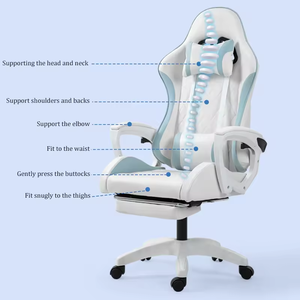 Silla Ergonómica de PU para Deportes Electrónicos, Cómoda para Estar Sentado, Moderna, para Oficina en Casa, Juegos de Computadora - Product Image 5