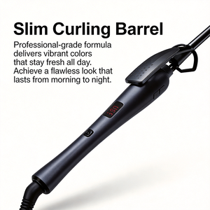 เครื่องม้วนผมไฟฟ้าเซรามิกสำหรับมืออาชีพ พร้อมหน้าจอ LCD แสดงอุณหภูมิ แกนม้วน PTC รูปทรงครึ่งวงกลม - Product Image 1