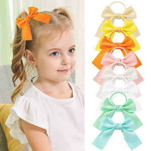 Hàn Quốc rắn <span class=keywords><strong>satin</strong></span> tóc Bow với đuôi dài tóc quan hệ Cô Gái Đàn hồi hairband scrunchies công chúa Ribbon tóc phụ kiện Quà Tặng - Product Image 1