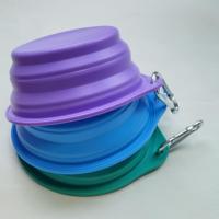 Vente en gros de bols pliables pour chiens, accessoires de bols portables en silicone pour animaux de compagnie, bol de voyage portable pour alimentation en eau