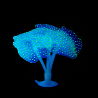 Décoration de paysage pour aquarium PKY, revêtement circulaire fluorescent coloré en silicone souple, simulation de corail