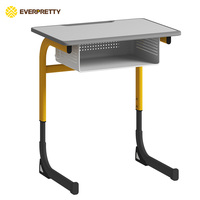 Mobilier de classe OEM personnalisé pour projets scolaires, ensemble bureau et chaise pour étudiants à structure en acier robuste et hauteur réglable