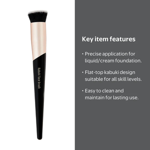 Pinceau Kabuki professionnel YRX pour fond de teint, outil de maquillage doux, manche en plastique, tête plate - Product Image 2