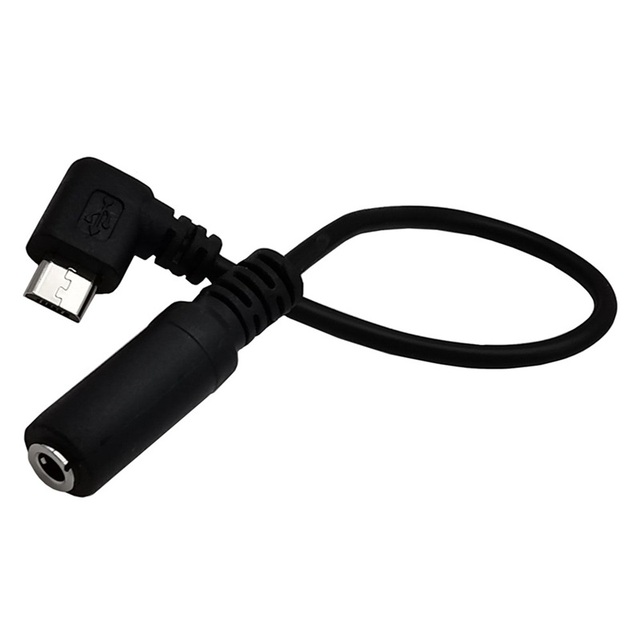 Micro USB to 3.5mm Adapter Socket Audio Cable 90 Degree Adapter Socket for Camera Headphone Earphone Female Cable