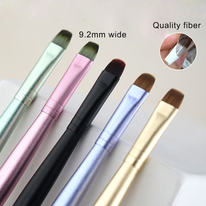 Pinceau à ongles en nylon à manche métallique, tête large courte, pour contrôle des bords et French manucure demi-lune - Product Image 3