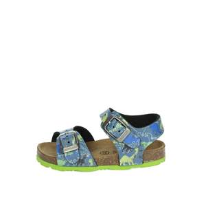 Sandalias para niños Grunland SB1149-40 Sandalias planas con estampado de dinosaurios azules para niños - Product Image 1