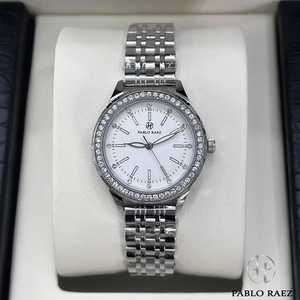 Montre-bracelet en acier inoxydable et cuir pour femme, vente en gros d'usine, OEM ODM, logo personnalisé, tendance, étanche, mouvement à quartz 3BAR - Product Image 3
