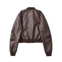 Veste de moto en similicuir rétro pour femme, nouvelle collection européenne/américaine, coupe ample, fermeture éclair, étiquette privée personnalisée OEM