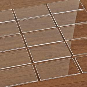 Cartes de place en acrylique transparent petit Rectangle acrylique carte de siège vierge escorte <span class=keywords><strong>plaque</strong></span> signalétique pour le réglage de la table, dîner de mariage - Product Image 5