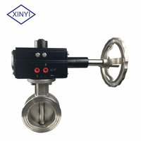 Valve papillon à régulateur pneumatique avec poignée, connexion à bride DN100 ss304, régulateur pneumatique