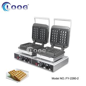 Haute efficacité Snack Food Equipment Corps en acier inoxydable Plaque en fonte Rectangle belge <span class=keywords><strong>Gaufrier</strong></span> <span class=keywords><strong>Prix</strong></span> - Product Image 6