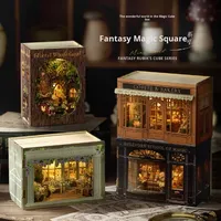 Kit de maison de poupée en bois 3D certifié CE CPC, modèle de maison miniature en forme de cube magique, puzzle en bois