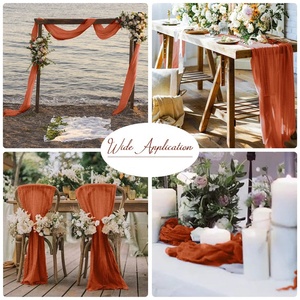 Chemin <span class=keywords><strong>de</strong></span> table rustique en <span class=keywords><strong>coton</strong></span> <span class=keywords><strong>de</strong></span> Noël personnalisé en <span class=keywords><strong>gaze</strong></span> <span class=keywords><strong>de</strong></span> <span class=keywords><strong>coton</strong></span>, chemin <span class=keywords><strong>de</strong></span> table en <span class=keywords><strong>gaze</strong></span> <span class=keywords><strong>de</strong></span> <span class=keywords><strong>coton</strong></span> <span class=keywords><strong>de</strong></span> luxe pour mariage, couleur terre cuite - Product Image 5