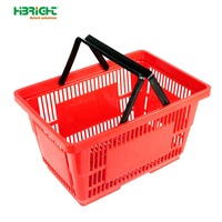 Panier de courses en plastique portable Highbright HBE-SB 20 litres avec 2 poignées, durable pour une utilisation en supermarché