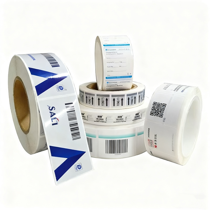 Factory Sale Customizable Logo Design PET Self Adhesive Paper Label Roll-shaped Label For Bottle And Bags