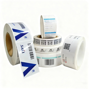 Nhà máy bán tùy chỉnh thiết kế logo Pet tự dính nhãn giấy cuộn hình nhãn cho chai và túi - Product Image 1