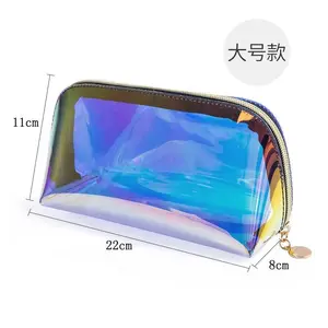 2023 New coming TPU waterproof women lady girls holographic makeup organizer cosmetic laser bags
