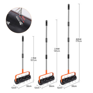Aérateur de <span class=keywords><strong>pelouse</strong></span> manuel en acier inoxydable Hustech, motoculteur rotatif, désherbeur de jardin, <span class=keywords><strong>outil</strong></span> rouge avec garantie de 3 ans pour la décompactation du sol - Product Image 5