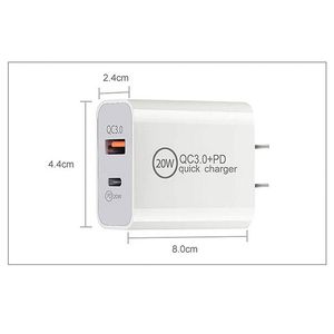 US/EU Socket Fast Charger 20W USB-<b>C</b> Power <b>Adapter</b> Supply <b>Type</b> <b>C</b> Wall Charger for Mobile Phone Charger Block - Product Image 3