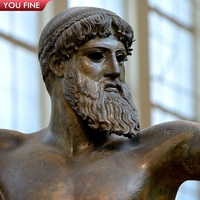 YOUFINE Statue de Zeus en bronze grandeur nature pour l'extérieur