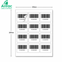 Papier autocollant Antac A4, étiquettes blanches vierges pour imprimante jet d'encre, étiquettes d'expédition, 100 feuilles en vrac