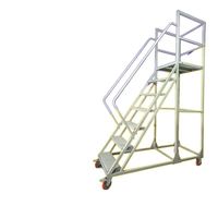 Plateforme mobile et échelle escamotable en acier au carbone pour rayonnage de supermarché, avec échelle détachable et roues ultra-silencieuses