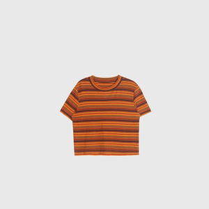 T-shirt <span class=keywords><strong>femme</strong></span> classique à rayures bretonnes rouges Vintage chanvre et coton col rond t-shirt décontracté été haut tricoté - Product Image 1