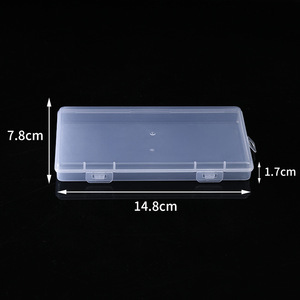 Transparent Plastic Storage <b>Box</b> 14.8x7.8x1.7cm Flip-top Cover Jewelry Parts Organizer Desktop Small <b>Empty</b> Container - Product Image 1