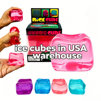 Cube à presser anti-stress à remontée lente, format poche, 5,5 cm carré, en forme de joli cube de glace, rempli de maltose, jouet souple, entrepôt USA
