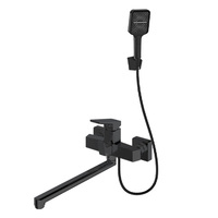Ensemble de douche de mitigeur de robinet de salle de bain en laiton chromé et mitigeur de douche longue avec ensemble de douche à main