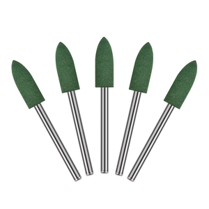 Pointes de polissage montées sur caoutchouc vert de précision, tête de polissage en carbure de silicium, pierre abrasive pour la finition des moules métalliques - Product Image 2