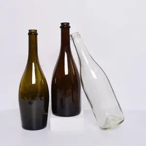 champagne glass bottle empty glass wine bottles with cork crown cap 375/500/750/1500ml Factory custom logo glass liquor bottles