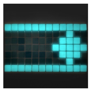 Men thủy tinh <span class=keywords><strong>Glossy</strong></span> Glow trong bóng tối màu xanh tùy chỉnh nghệ thuật sáng biên giới Gạch Mosaic cho hồ bơi - Product Image 4