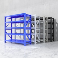 Sistema de Estanterías Metálicas Ajustables Shibang, Multi-Nivel, para Almacenes, con Capacidad de 300 kg/Nivel, Diseño Móvil