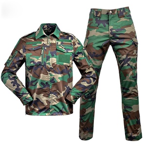 Set di pantaloni Cargo Multi tasche con nastro magico con Logo personalizzato per il commercio estero completo di tuta tattica da combattimento uniforme mimetica - Product Image 6
