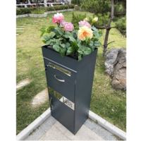 Boîte aux lettres de colis noire personnalisée Boîte de livraison de colis extérieure moderne et sûre Boîte de dépôt de colis verrouillable pour jardin avec toit de jardinière
